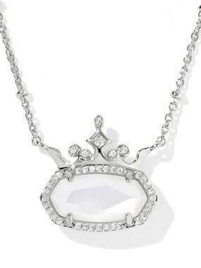Disney Kendra Scott Elisa Princess Silver Short Pendant